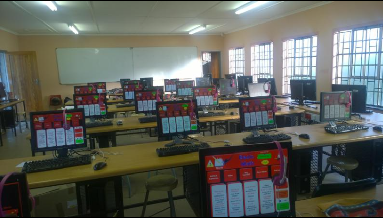 Computer lab with students learning